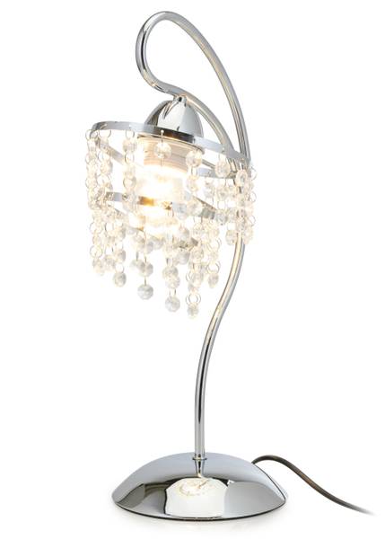 Tischlampe HH-CR-616LN-CH Silber - Glas - Metall - 21 x 45 x 21 cm