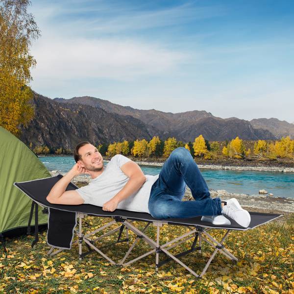 Campingbett A20-116BK Schwarz - Metall - 68 x 52 x 190 cm