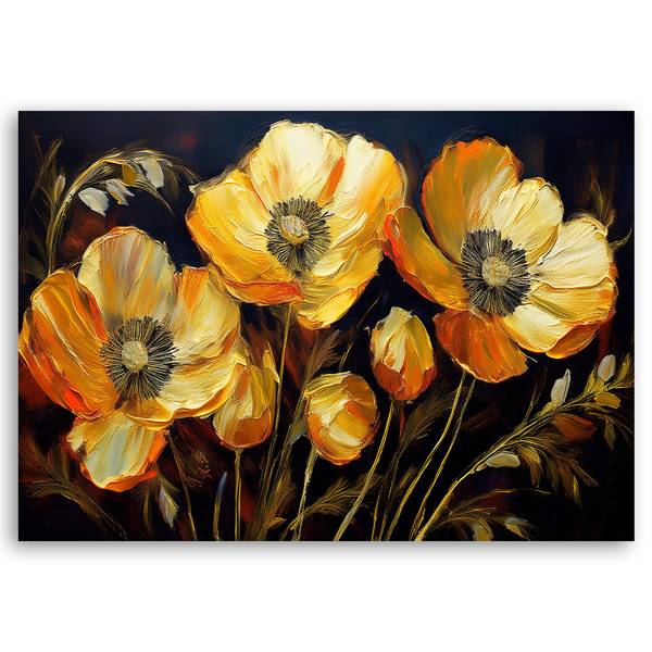 Wandbild mohnblumen feldblumen 120 x 80 cm