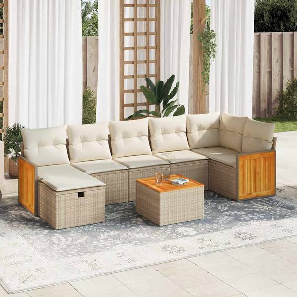 Garten-Lounge-Set 3036596-4 (8-teilig) Beige - Creme