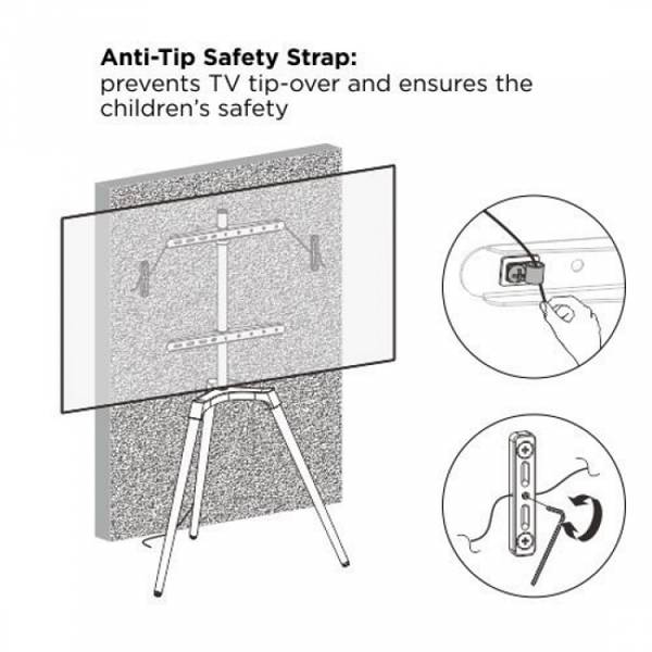 TV-Stand LUMFS19-44F-01_ZWART Schwarz - Stahl - 77 x 135 x 50 cm
