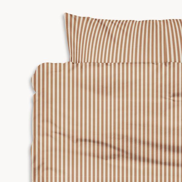 Bettwäsche Set STRIPED 2 tlg Beige - 120 x 150 cm