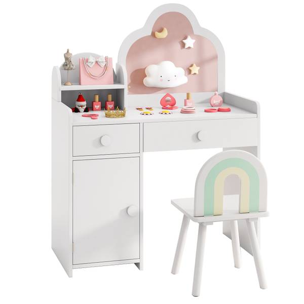Schminktisch TK32526 Weiß - Holzwerkstoff - 40 x 98 x 81 cm