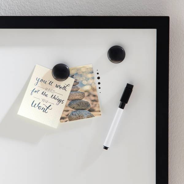 Memoboard MULTIPLE Beige - Schwarz - Weiß - Metall - Kunststoff - Holz teilmassiv - 69 x 41 x 2 cm