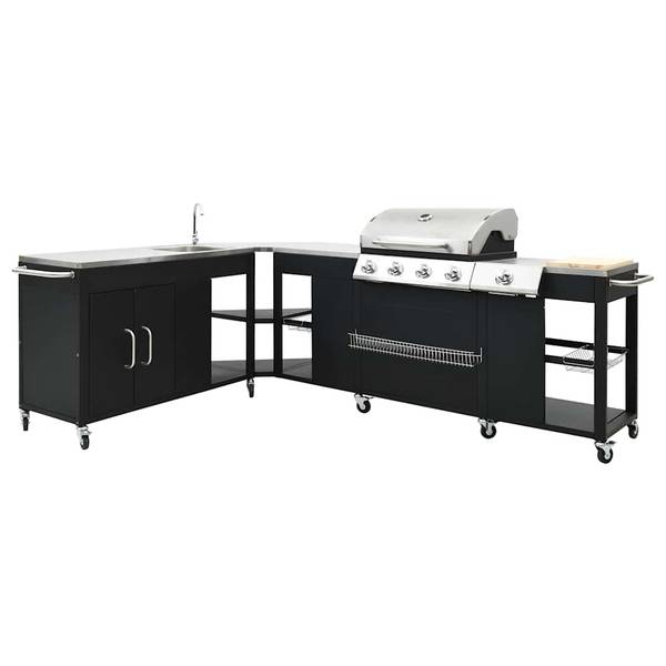 Gasgrill 40427 Schwarz - Edelstahl - 182 x 112 x 248 cm
