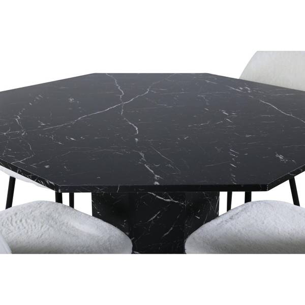 Essgruppe Marbs + Polar (5-teilig) Schwarz - Microfaser - 110 x 75 x 110 cm