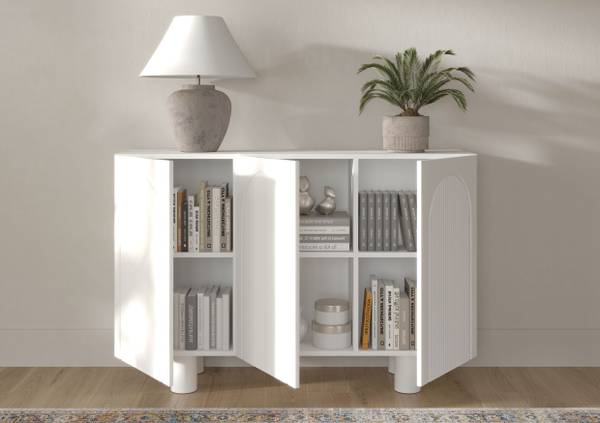 Kommode Rita Weiß - Holzwerkstoff - 136 x 91 x 42 cm