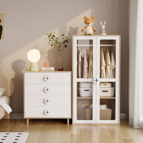 Armoire pour enfants LucyGlass Ⅲ Marron - Bois manufacturé - 50 x 150 x 160 cm