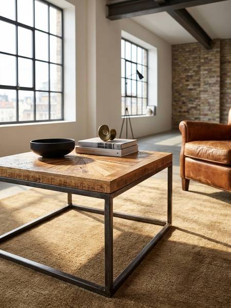 Couchtisch SALUZZO mit Ablagefläche Braun - Mango - 55 x 40 x 55 cm