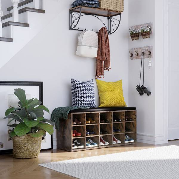 Schuhregal Bangui Braun - Holzwerkstoff - 105 x 48 x 30 cm