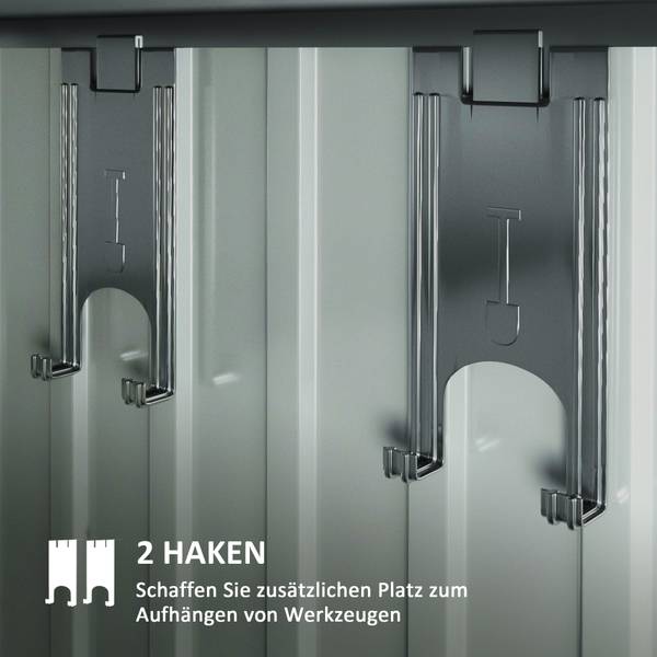 Gerätehaus 84H-163V00CG Grau - Metall - 122 x 182 x 195 cm