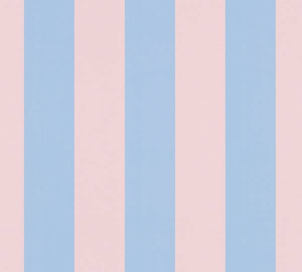 Vliestapete Soft Stripes Blau - Hellrosa