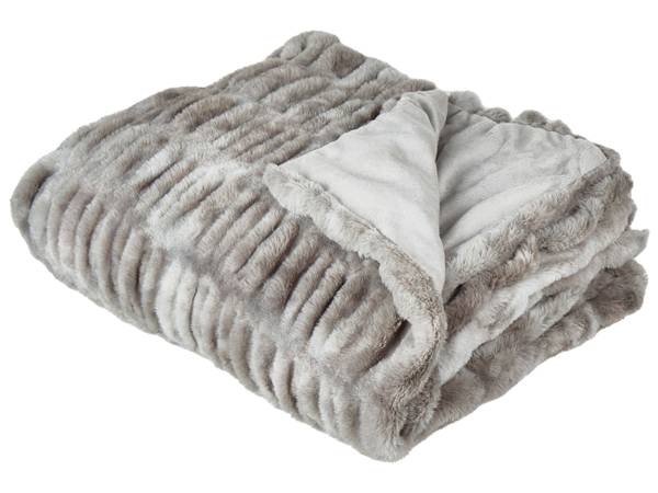 Sprei MACODES grijs - kunstmatig dierenvel - 150 x 2 x 200 cm