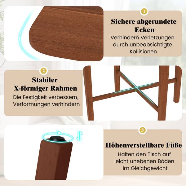 Holzesstisch WO70043IZDE Braun - Holzwerkstoff - 90 x 75 x 90 cm