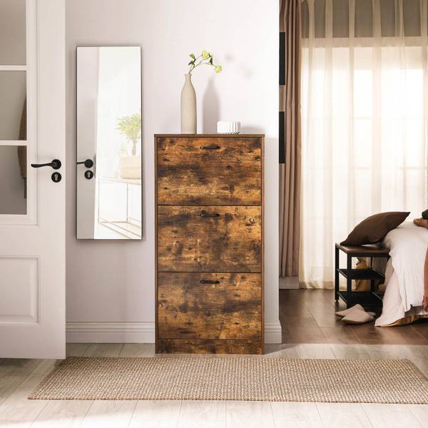 Schuhschrank Riga Braun - Holzwerkstoff - 24 x 120 x 60 cm