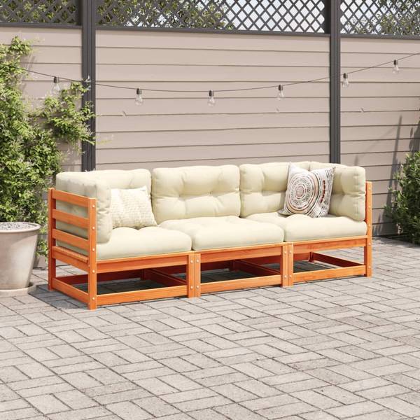 Garten-Lounge-Set 3042288-1 (3-teilig) Braun - Kiefer - 70 x 12 x 70 cm