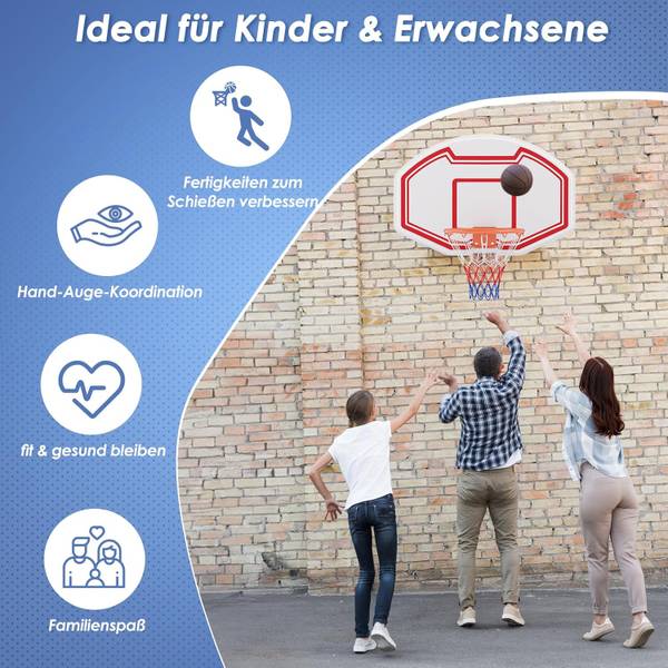 Baketballkorb EB50471DE Weiß - Metall - 61 x 3 x 91 cm