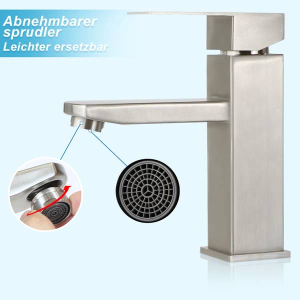 Wasserhahn sdhn Silber - Tiefe: 17 cm