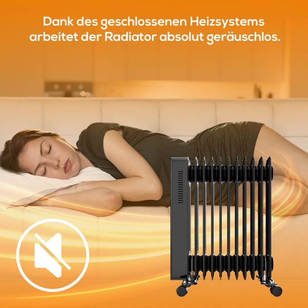 Ölradiator TT-OR 311 Schwarz - Metall - 23 x 63 x 45 cm