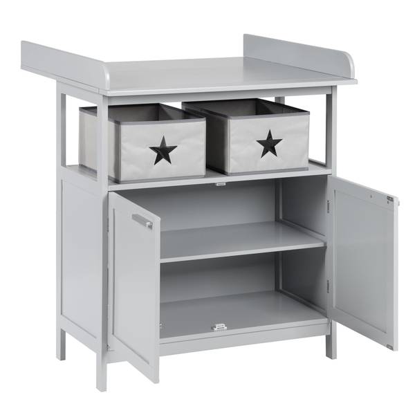 Babyzimmer Set Hamburg 2-teilig Grau - Polyester PVC