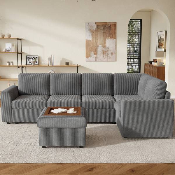 Ecksofa ChenilZoom Ⅵ Grau