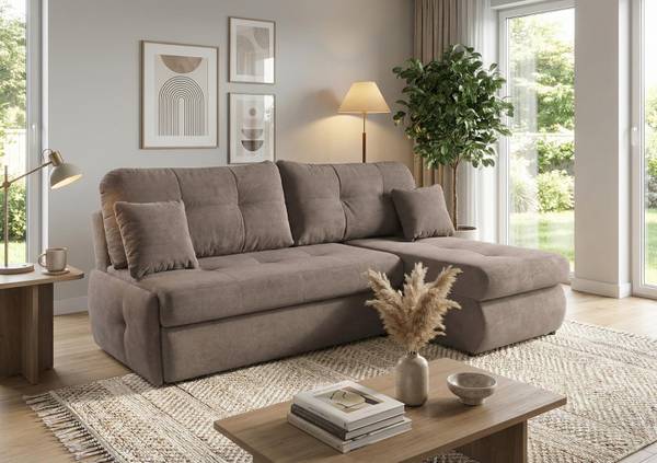 Ecksofa THIN Braun