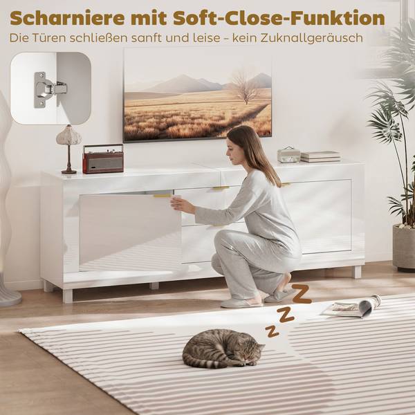 TV-Schrank 83B-694V90WT Weiß - Holzwerkstoff - 40 x 66 x 180 cm
