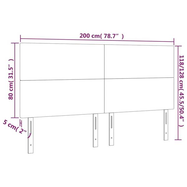 LED Kopfteil 3016070-3 Schwarz - 200 x 128 cm