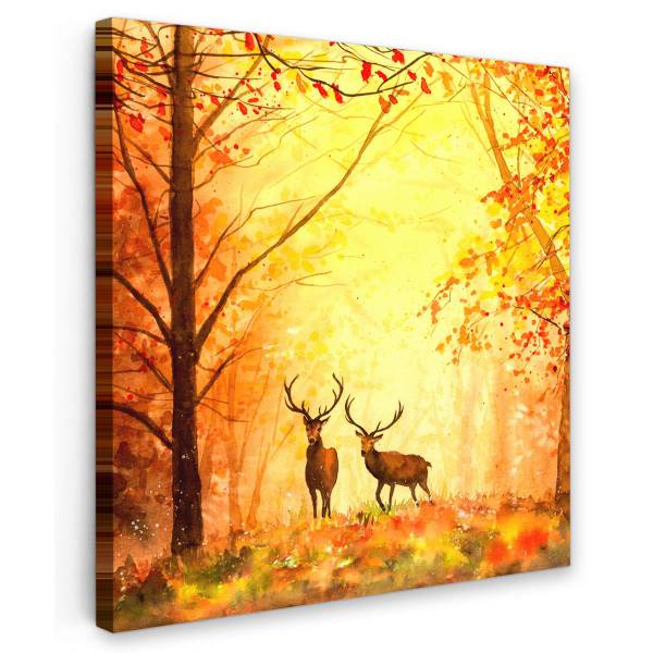 LEINWANDBILD Hirsche 90 x 90 x 90 cm