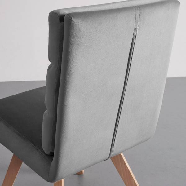 Stuhl KATRIN Grau - Massivholz - Textil - 45 x 88 x 62 cm