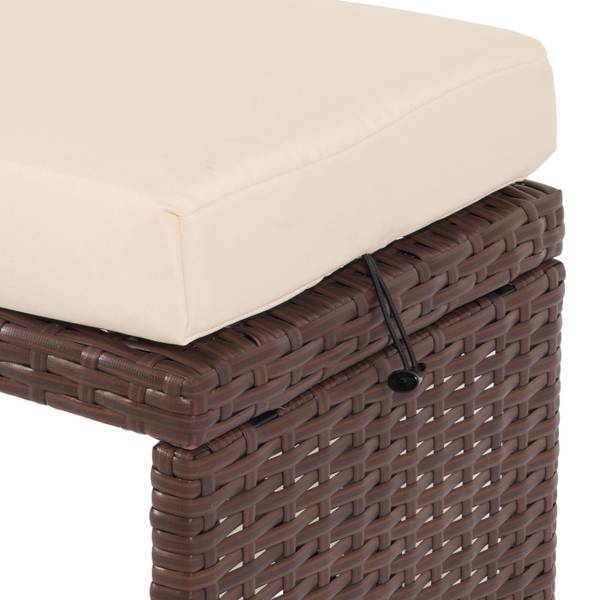 Poly-Rattan Sitzbank G16 Braun - Polyester - Stahl - Polyethylen - 112 x 35 x 30 cm