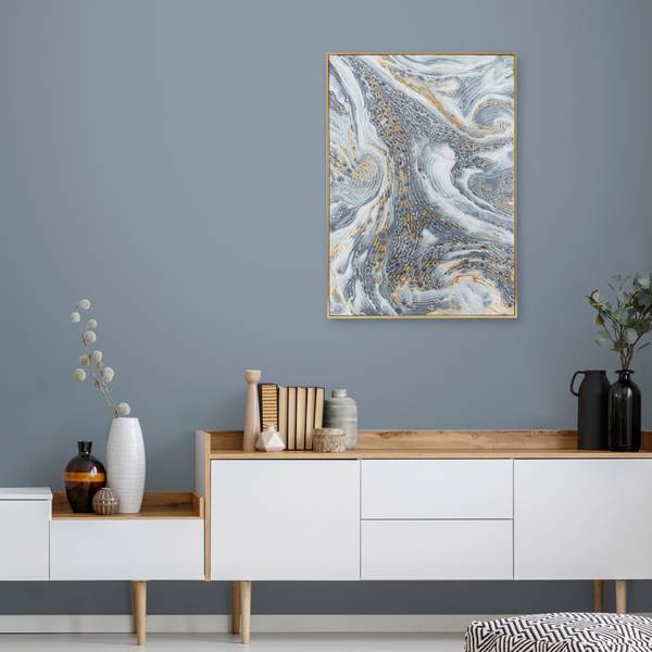 Leinwandbild Marmor Blau