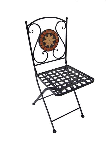 Bistro-Set SARAH 3-teilig Schwarz - Metall - 60 x 70 x 60 cm