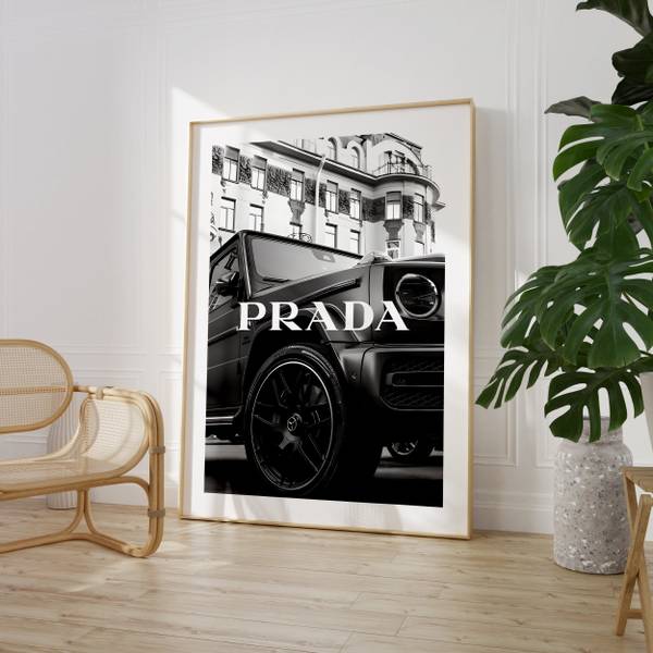 Poster Prada G-Klasse Schwarz - Weiß - 30 x 40 cm