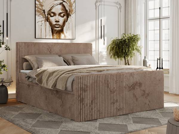 Boxspringbett TILIANO DUO Braun - H4 - Liegefläche Breite: 160 cm