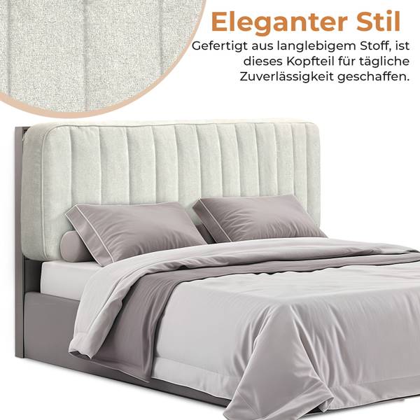 Kopfteil NORDIC Beige - Textil - 10 x 60 x 100 cm