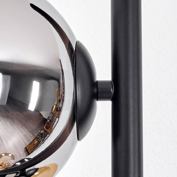 Stehlampe Cesaro Braun - Grau - Silber - Aluminium - Klarglas - 17 x 160 x 83 cm