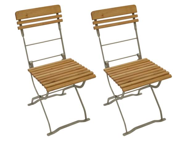 Gartenstuhl Bad TÖLZ 2er Set Aus Robinienholz – Klappbar, Wetterfest, Grünes Stahlgestell, Perfekt Für Biergarten & Terrasse