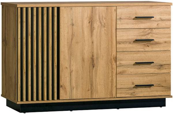 Kommode LAMIA Schwarz - Braun - Holzwerkstoff - 141 x 90 x 40 cm