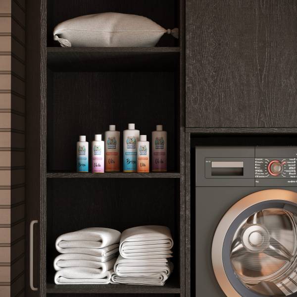 Waschmaschinenschrank Vienna Schwarz - Holzwerkstoff - 253 x 235 x 70 cm