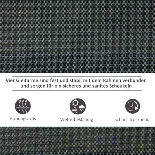 Banc à bascule 84B-531 Noir - Métal - 70 x 85 x 147 cm