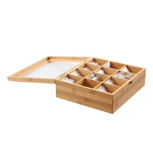 Teebox Braun - Bambus - 26 x 9 x 29 cm