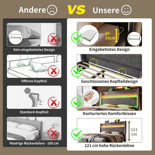 Kinderbett K-1112 Grau - Breite: 103 cm