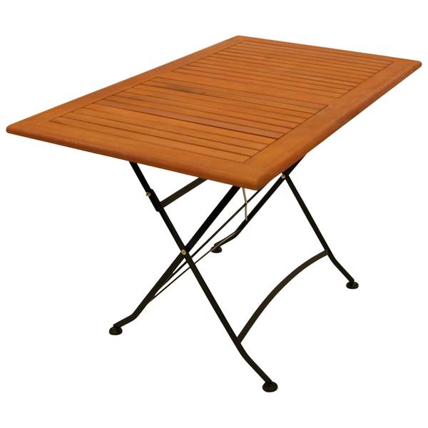 Klapptisch HOFGARTEN Schwarz - Braun - Eukalyptus - Stahl - 120 x 75 x 70 cm