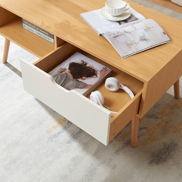 Couchtisch Bordkak Braun - Weiß - Holzwerkstoff - 100 x 45 x 48 cm