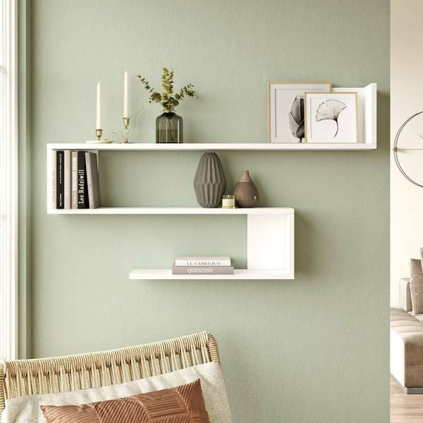 Étagère murale Phad Blanc - Bois manufacturé - 120 x 71 x 15 cm