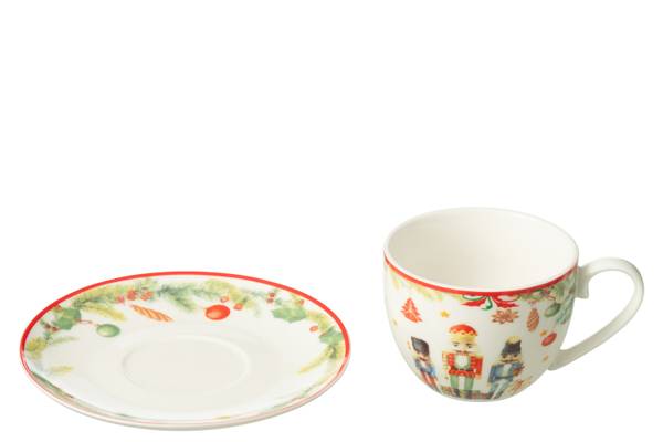 Tassen Christmas Weiß - Keramik - 15 x 8 x 9 cm