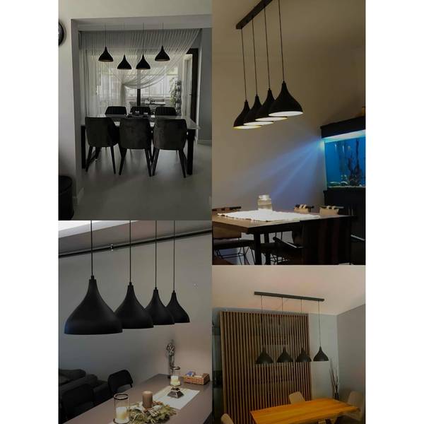 Pendelleuchte Adash 4 Flammig Lampe Schwarz - Metall - 115 x 141 x 28 cm