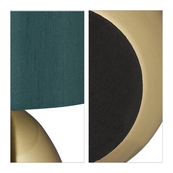 Touch Nachttischlampe gold Gold - Grün - Polyester - Eisen - 18 x 34 x 18 cm