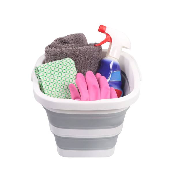 Faltbehälter CLEAN SILR Grau - Weiß - Silikon - 32 x 25 x 32 cm